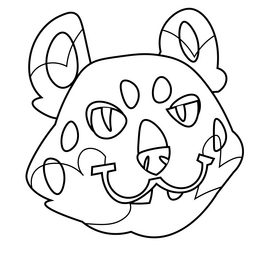 Cute leopard smile black and white clipart