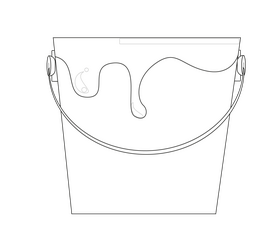 Bucket black and white clipart