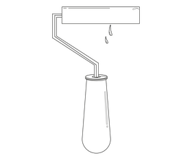 Paint roller brush black and white clipart