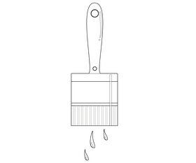 Paint brush cartoon black and white clipart