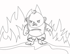 Baby hulk black and white vector