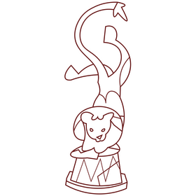 Lion circus black and white clipart