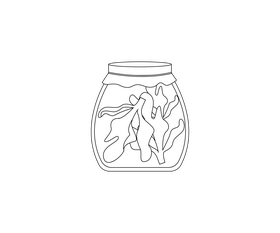 Canned greens black and white clipart