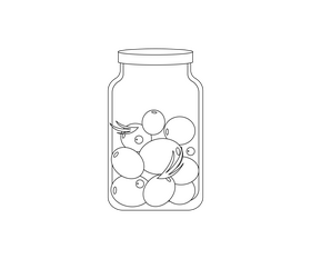 Canned tomatoes drawing black and white clipart
