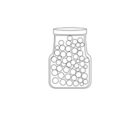 Canned peas cartoon black and white clipart