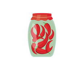 Canned chili peppers illustration clipart