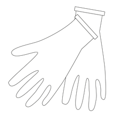 Free cleaning gloves black and white clipart