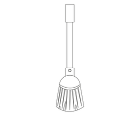 Free broom black and white clipart