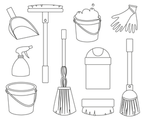 Free cleaning black and white vector