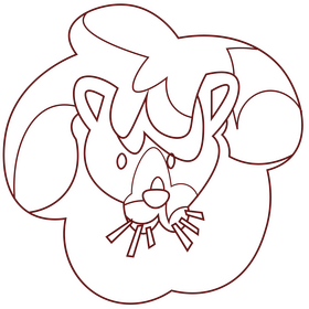 Cartoon lion head black and white clipart