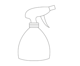 Spray bottle drawing black and white clipart