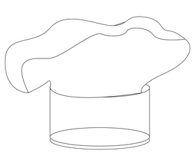 Free cook cap black and white clipart