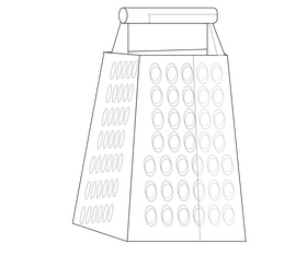 Kitchen grater illustration black and white clipart