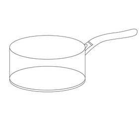 Bowl pan black and white clipart