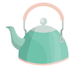 Green teapot drawing clipart