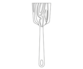 Kitchen shovel black and white clipart