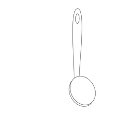 Ladle black and white clipart
