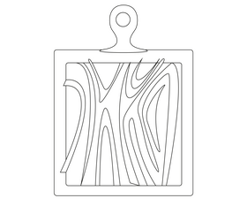 Cutting board black and white clipart