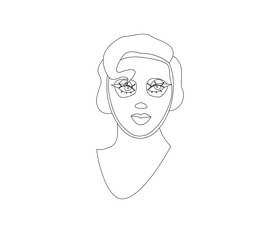 Clay face mask black and white clipart