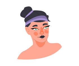 Girl with dark lips clipart