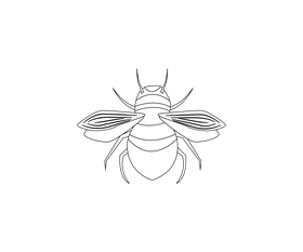 Bee black and white clipart free download