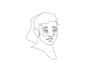 Girl cartoon black and white clipart