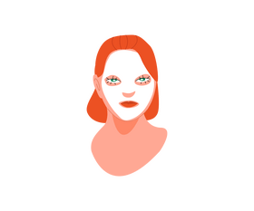 Girl with white clay mask clipart