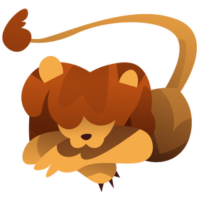 Cartoon lion lying clipart