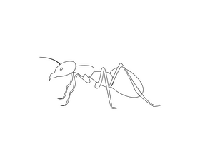 Ant black and white clipart