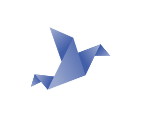 Blue origami bird clipart
