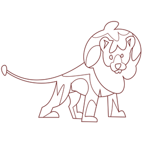 Lion black and white clipart