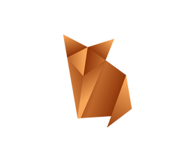 Cartoon origami fox clipart