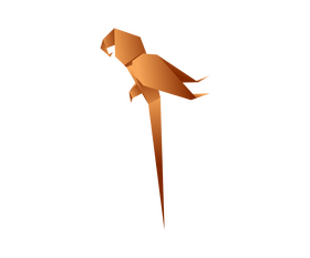 Paper folding parrot origami illustration clipart