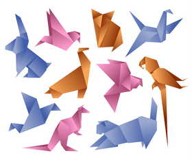 Origami animals vector