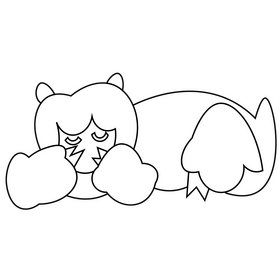 Llama animal lying black and white clipart