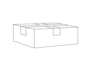 Cartoon box black and white clipart