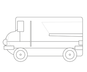 Free post car black and white clipart