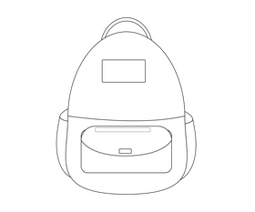 School backpack cartoon black and white clipart