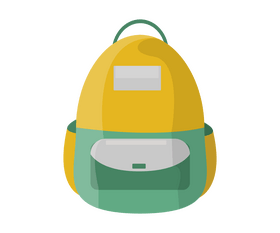 School backpack cartoon clipart