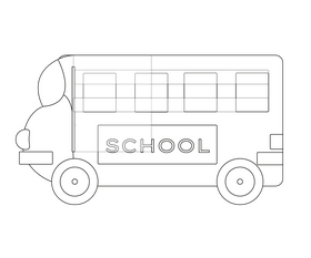 School bus illustration black and white clipart