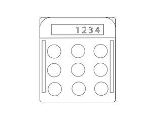 Free calculator black and white clipart