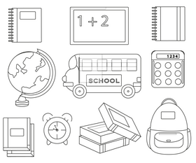 Back to school black and white vector
