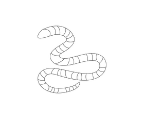 Red and black snake black and white clipart