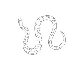 Spotted snake black and white clipart