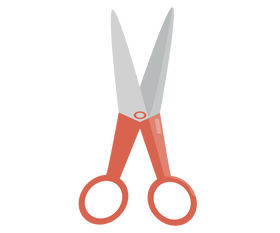 Orange scissors drawing clipart
