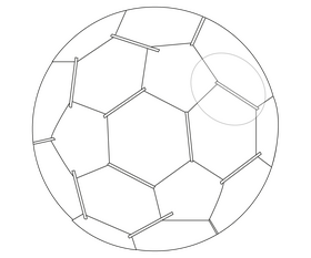 Soccer ball illustration black and white clipart