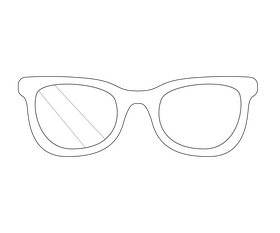 Glasses black and white clipart