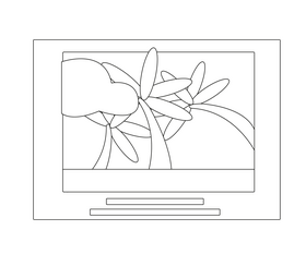 Postcard black and white clipart