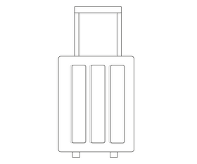 Travel suitcase black and white clipart