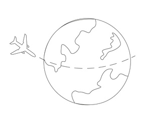 Planet cartoon black and white clipart